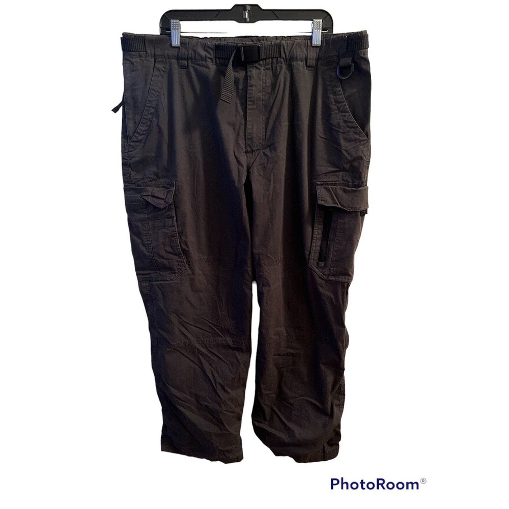 BC Clothing Cargo Pants Men’s size 38/XXL Gray Belted Hiking Cargo Pants Shorts